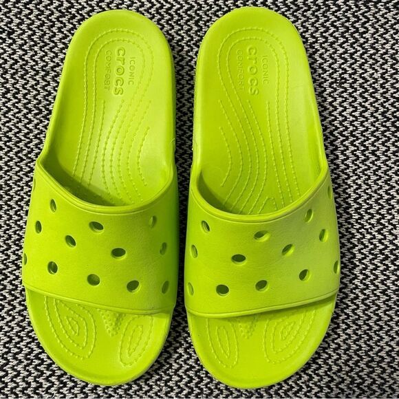 Crocs Classic Green Slide Sandals Sz-9Men/11Women - Picture 3 of 8